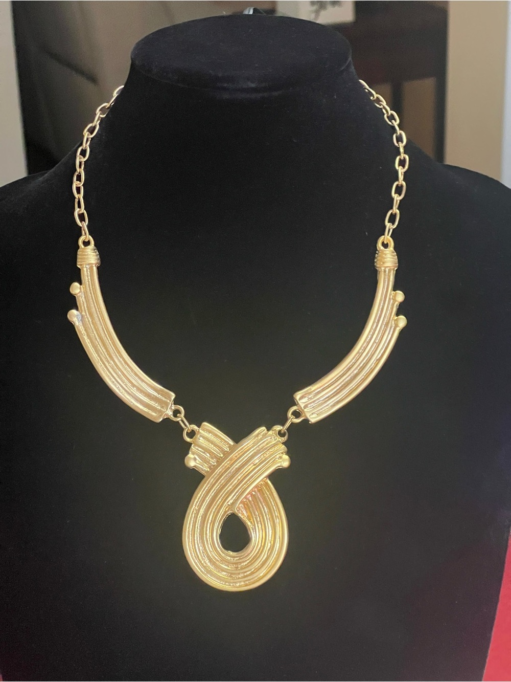 Gold Tone Statement Loop Necklace - Women Jewelry